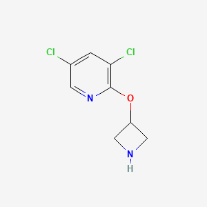 molecular formula C8H8Cl2N2O B7877503 2-(Azetidin-3-yloxy)-3,5-dichloropyridine 