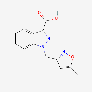 molecular formula C13H11N3O3 B7877519 1-[(5-methylisoxazol-3-yl)methyl]-1H-indazole-3-carboxylic acid 