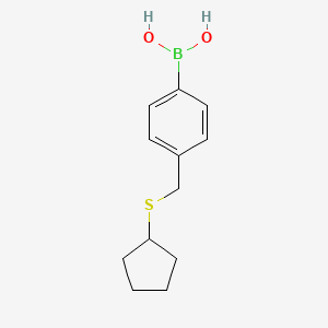 molecular formula C12H17BO2S B7877528 (4-((Cyclopentylthio)methyl)phenyl)boronic acid 