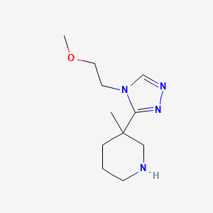 molecular formula C11H20N4O B7877548 3-[4-(2-methoxyethyl)-4H-1,2,4-triazol-3-yl]-3-methylpiperidine 