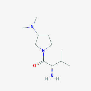molecular formula C11H23N3O B7877564 (S)-2-Amino-1-(3-dimethylamino-pyrrolidin-1-yl)-3-methyl-butan-1-one 