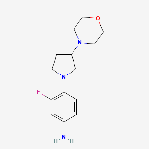 molecular formula C14H20FN3O B7877575 3-Fluoro-4-(3-morpholino-pyrrolidino)aniline 