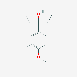 molecular formula C12H17FO2 B7877683 3-(3-Fluoro-4-methoxyphenyl)-3-pentanol 