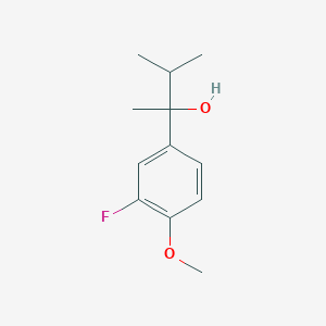 molecular formula C12H17FO2 B7877691 2-(3-Fluoro-4-methoxyphenyl)-3-methyl-butan-2-ol 