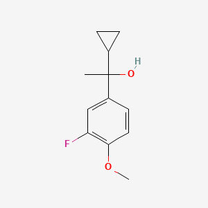 molecular formula C12H15FO2 B7877697 1-Cyclopropyl-1-(3-fluoro-4-methoxyphenyl)ethanol 