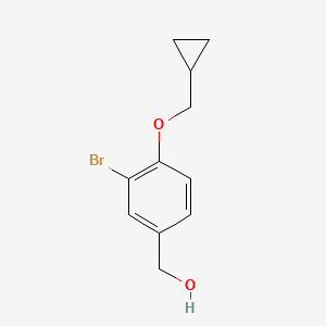 molecular formula C11H13BrO2 B7877770 (3-Bromo-4-cyclopropylmethoxyphenyl)methanol 