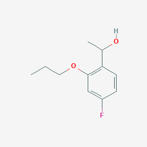 molecular formula C11H15FO2 B7877782 1-(4-Fluoro-2-propoxyphenyl)ethanol 