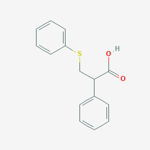 molecular formula C15H14O2S B7877787 2-Phenyl-3-(phenylsulfanyl)propanoic acid 