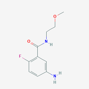 molecular formula C10H13FN2O2 B7877878 5-Amino-2-fluoro-N-(2-methoxy-ethyl)-benzamide 