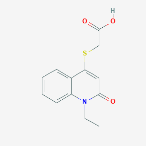 molecular formula C13H13NO3S B7877924 [(1-Ethyl-2-oxo-1,2-dihydroquinolin-4-yl)thio]acetic acid 