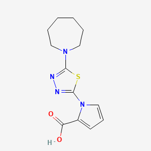 molecular formula C13H16N4O2S B7877939 1-(5-azepan-1-yl-1,3,4-thiadiazol-2-yl)-1H-pyrrole-2-carboxylic acid 