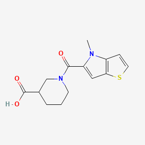 molecular formula C14H16N2O3S B7877947 1-[(4-methyl-4H-thieno[3,2-b]pyrrol-5-yl)carbonyl]piperidine-3-carboxylic acid 