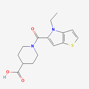 molecular formula C15H18N2O3S B7877950 1-(4-Ethyl-4H-thieno[3,2-b]pyrrole-5-ylcarbonyl)piperidine-4-carboxylic acid 
