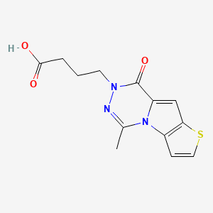 molecular formula C13H13N3O3S B7877957 4-(5-methyl-8-oxothieno[2',3':4,5]pyrrolo[1,2-d][1,2,4]triazin-7(8H)-yl)butanoic acid 