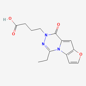molecular formula C14H15N3O4 B7877987 4-(5-ethyl-8-oxofuro[2',3':4,5]pyrrolo[1,2-d][1,2,4]triazin-7(8H)-yl)butanoic acid 
