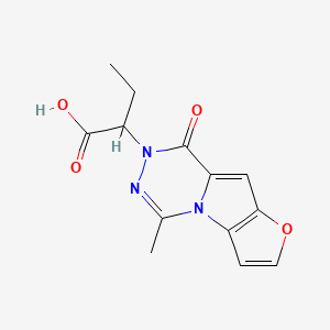 molecular formula C13H13N3O4 B7877990 2-(5-methyl-8-oxofuro[2',3':4,5]pyrrolo[1,2-d][1,2,4]triazin-7(8H)-yl)butanoic acid 