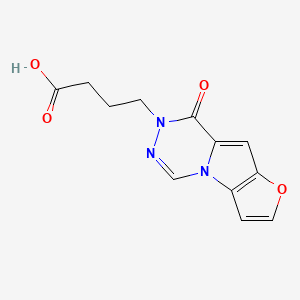 molecular formula C12H11N3O4 B7877993 4-(8-oxofuro[2',3':4,5]pyrrolo[1,2-d][1,2,4]triazin-7(8H)-yl)butanoic acid 