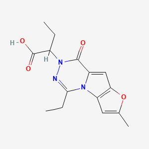 molecular formula C15H17N3O4 B7878008 2-(5-ethyl-2-methyl-8-oxofuro[2',3':4,5]pyrrolo[1,2-d][1,2,4]triazin-7(8H)-yl)butanoic acid 