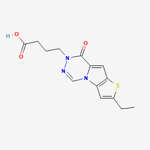 molecular formula C14H15N3O3S B7878016 4-(2-ethyl-8-oxothieno[2',3':4,5]pyrrolo[1,2-d][1,2,4]triazin-7(8H)-yl)butanoic acid 