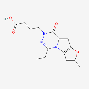 molecular formula C15H17N3O4 B7878023 4-(5-ethyl-2-methyl-8-oxofuro[2',3':4,5]pyrrolo[1,2-d][1,2,4]triazin-7(8H)-yl)butanoic acid 