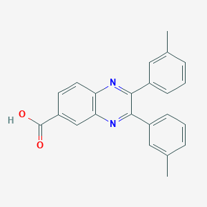 molecular formula C23H18N2O2 B7878053 2,3-Bis(3-methylphenyl)quinoxaline-6-carboxylic acid 