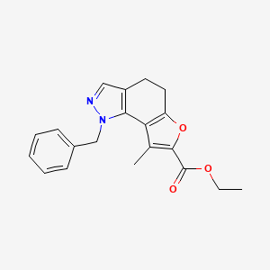 molecular formula C20H20N2O3 B7878067 ethyl 1-benzyl-8-methyl-4,5-dihydro-1H-furo[2,3-g]indazole-7-carboxylate 