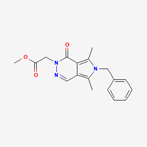 molecular formula C18H19N3O3 B7878109 methyl (6-benzyl-5,7-dimethyl-1-oxo-1,6-dihydro-2H-pyrrolo[3,4-d]pyridazin-2-yl)acetate 