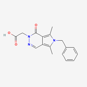 molecular formula C17H17N3O3 B7878114 (6-benzyl-5,7-dimethyl-1-oxo-1,6-dihydro-2H-pyrrolo[3,4-d]pyridazin-2-yl)acetic acid 