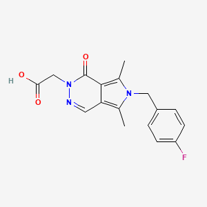 molecular formula C17H16FN3O3 B7878129 [6-(4-fluorobenzyl)-5,7-dimethyl-1-oxo-1,6-dihydro-2H-pyrrolo[3,4-d]pyridazin-2-yl]acetic acid 