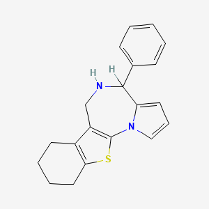 molecular formula C20H20N2S B7878151 5,6,7,8,9,10-Hexahydro-4-phenyl-4H-(1)benzothieno(3,2-f)pyrrolo(1,2-a)(1,4)diazepine CAS No. 126684-57-9