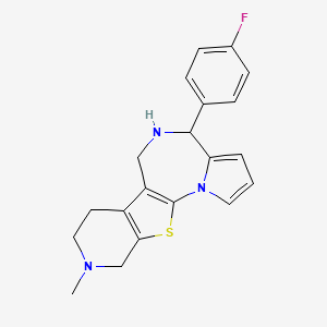 molecular formula C20H20FN3S B7878153 4-(4-fluorophenyl)-9-methyl-5,6,7,8,9,10-hexahydro-4H-pyrido[4',3':4,5]thieno[3,2-f]pyrrolo[1,2-a][1,4]diazepine 