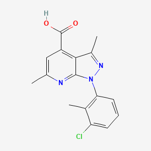 molecular formula C16H14ClN3O2 B7878164 1-(3-chloro-2-methylphenyl)-3,6-dimethyl-1H-pyrazolo[3,4-b]pyridine-4-carboxylic acid 