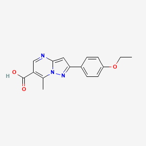 molecular formula C16H15N3O3 B7878173 2-(4-Ethoxyphenyl)-7-methylpyrazolo[1,5-a]pyrimidine-6-carboxylic acid 