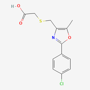 molecular formula C13H12ClNO3S B7878180 ({[2-(4-Chlorophenyl)-5-methyl-1,3-oxazol-4-yl]methyl}thio)acetic acid 