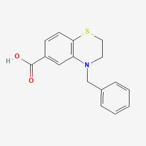 molecular formula C16H15NO2S B7878199 4-benzyl-3,4-dihydro-2H-1,4-benzothiazine-6-carboxylic acid 