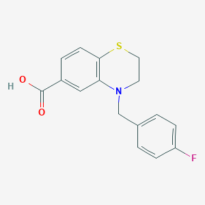 molecular formula C16H14FNO2S B7878217 4-(4-fluorobenzyl)-3,4-dihydro-2H-1,4-benzothiazine-6-carboxylic acid 