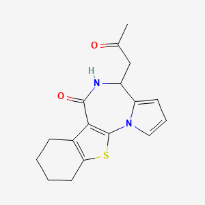 molecular formula C17H18N2O2S B7878227 4-(2-oxopropyl)-4,5,7,8,9,10-hexahydro-6H-[1]benzothieno[3,2-f]pyrrolo[1,2-a][1,4]diazepin-6-one 