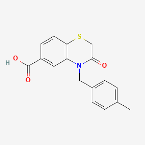 molecular formula C17H15NO3S B7878230 4-(4-methylbenzyl)-3-oxo-3,4-dihydro-2H-1,4-benzothiazine-6-carboxylic acid 