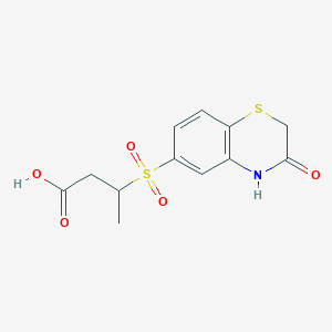 molecular formula C12H13NO5S2 B7878274 3-[(3-oxo-3,4-dihydro-2H-1,4-benzothiazin-6-yl)sulfonyl]butanoic acid 