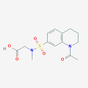 molecular formula C14H18N2O5S B7878293 [[(1-Acetyl-1,2,3,4-tetrahydroquinolin-7-yl)sulfonyl](methyl)amino]acetic acid 