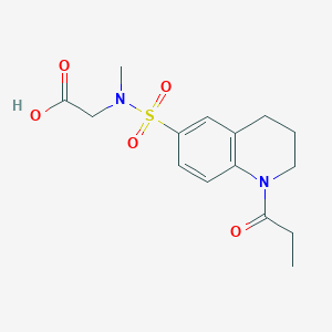 molecular formula C15H20N2O5S B7878301 {Methyl[(1-propionyl-1,2,3,4-tetrahydroquinolin-6-yl)sulfonyl]amino}acetic acid 