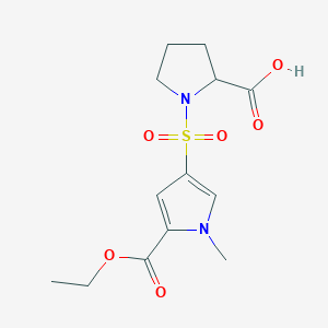 molecular formula C13H18N2O6S B7878345 1-{[5-(ethoxycarbonyl)-1-methyl-1H-pyrrol-3-yl]sulfonyl}pyrrolidine-2-carboxylic acid 