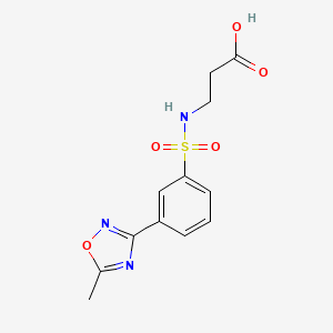 molecular formula C12H13N3O5S B7878378 3-({[3-(5-Methyl-1,2,4-oxadiazol-3-yl)phenyl]sulfonyl}amino)propanoic acid 