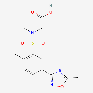 molecular formula C13H15N3O5S B7878396 (Methyl{[2-methyl-5-(5-methyl-1,2,4-oxadiazol-3-yl)phenyl]sulfonyl}amino)acetic acid 