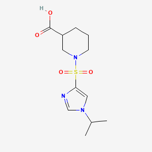 molecular formula C12H19N3O4S B7878405 1-[(1-isopropyl-1H-imidazol-4-yl)sulfonyl]piperidine-3-carboxylic acid 