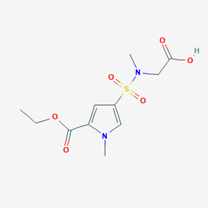 molecular formula C11H16N2O6S B7878414 [{[5-(ethoxycarbonyl)-1-methyl-1H-pyrrol-3-yl]sulfonyl}(methyl)amino]acetic acid 