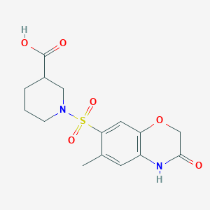molecular formula C15H18N2O6S B7878415 1-[(6-methyl-3-oxo-3,4-dihydro-2H-1,4-benzoxazin-7-yl)sulfonyl]piperidine-3-carboxylic acid 