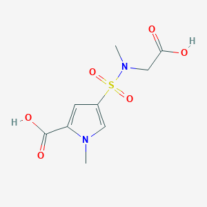 molecular formula C9H12N2O6S B7878422 4-{[(carboxymethyl)(methyl)amino]sulfonyl}-1-methyl-1H-pyrrole-2-carboxylic acid 