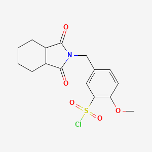 molecular formula C16H18ClNO5S B7878457 5-[(1,3-dioxooctahydro-2H-isoindol-2-yl)methyl]-2-methoxybenzenesulfonyl chloride 