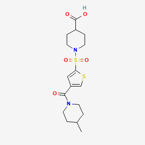 molecular formula C17H24N2O5S2 B7878475 1-({4-[(4-Methylpiperidin-1-yl)carbonyl]thien-2-yl}sulfonyl)piperidine-4-carboxylic acid 